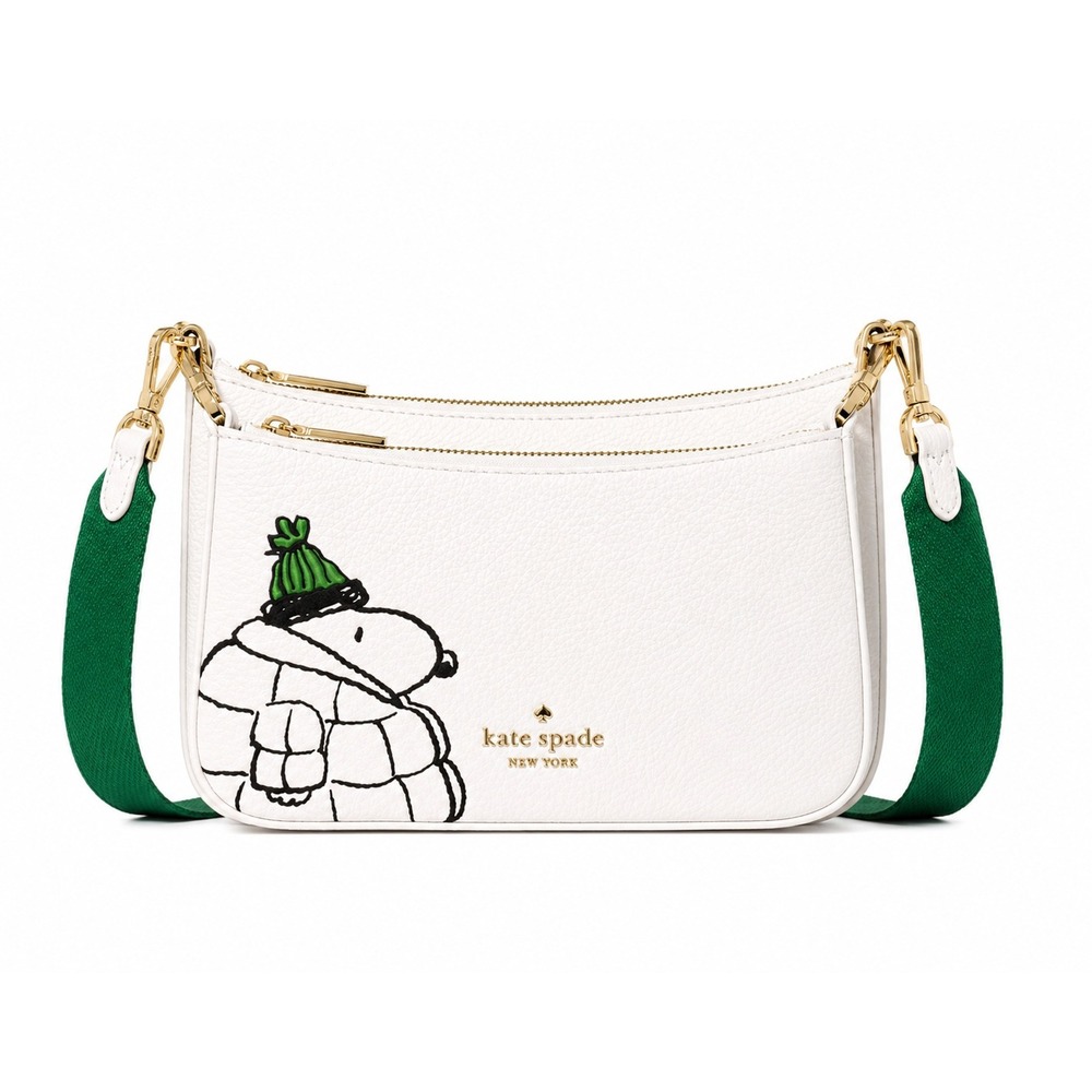 Kate Spade x Peanuts Snoopy Small Crossbody Bag Cream Multi KM582 NEW - Picture 2 of 13